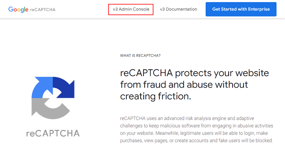 reCAPTCHA v3のAPIキーの取得